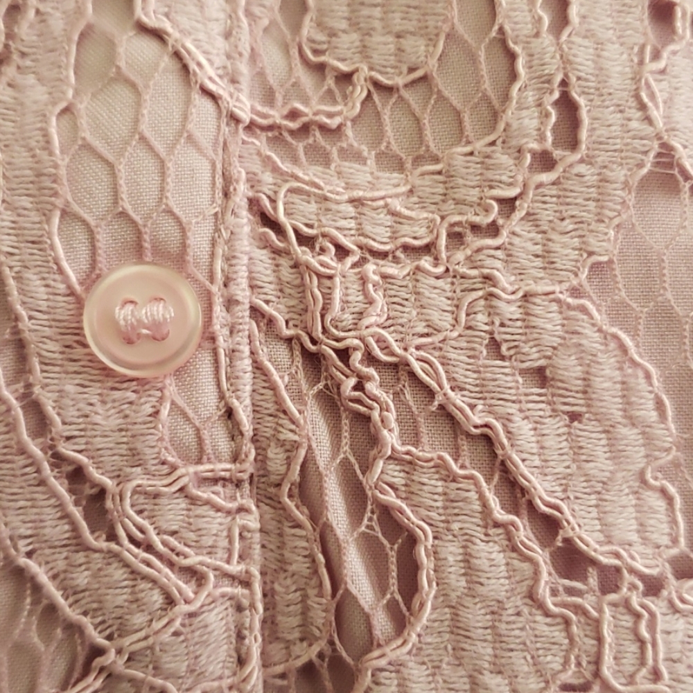 nanette lepore NEW Dress Lace ShirtDress 3/4 Sleeve Button Up Chic! - Picture 5 of 8